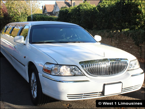 White 8 seater limousine front view